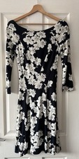 erdem dress 6 navy blue floral jersey