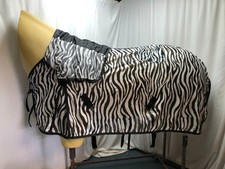 Used 6'0 Turner Zebra Horse Fly Rug Fixed Hood #B124