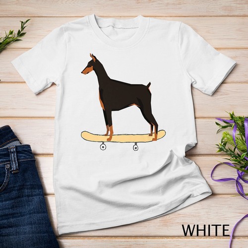 Funny skateboarding doberman - funny,