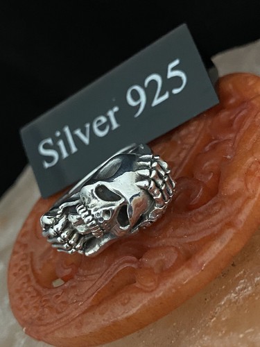 Silver screaming skull band - skull,