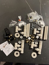 TRV RADIATOR ANGLED VALVES & SHROUDS. Job Lot With Some Fixings. Brand New