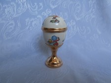 TOYE KENNING & SPENCER THE PIED PIPER EGG SHAPED ENAMEL TRINKET BOX WITH STAND