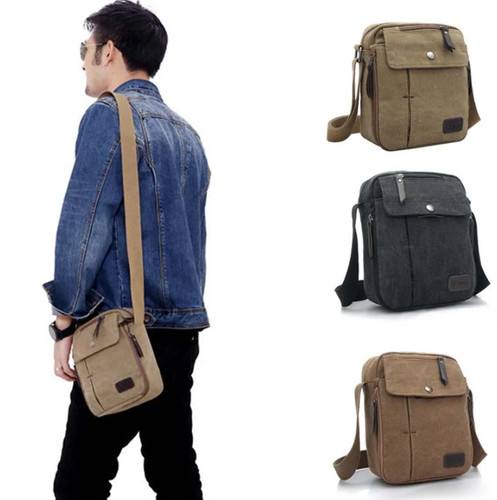 Vintage canvas satchel - canvas,