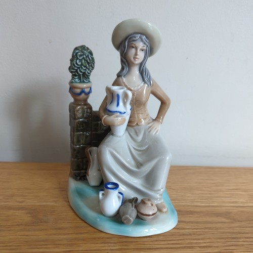 Porcelain figure girl with - porcelain,