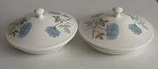 Wedgwood Ice Rose 2 x Soup/Cereal or Small Serving Bowls with Lids