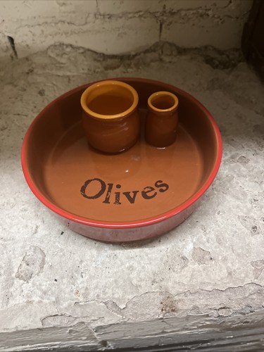 Serving dish for olives with - olives,