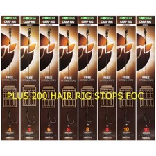 4 x Korda Dark Matter Carp Rigs Korda Ready Tied hair Rigs + 200 HAIR STOPS FOC