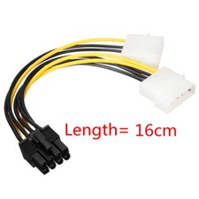 16cm 8 Pin PCI Express Male To Dual  4Pin Molex IDE Power Cable Adapter BSG
