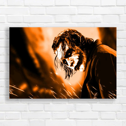 Joker orange canvas - orange, print