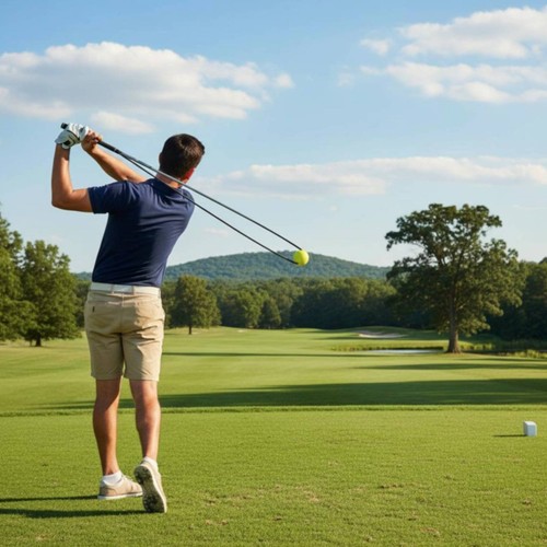 Foam tip golf swing - swing, rope