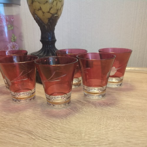 Italian etched cranberry - 6,