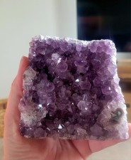 Large Natural Amethyst Druze Geode Quartz Crystal Cluster 850g W9 10x10cm