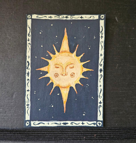 Original aceo sun - sun, painting