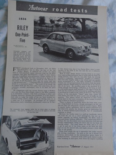 Riley one point five autocar - one,