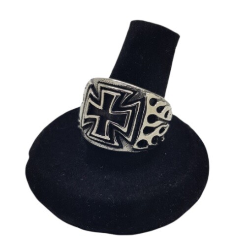 Iron cross ring - iron, biker