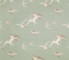SANDERSON CURTAIN FABRIC DESIGN Swallows 4.5 METRES PEBBLE LINEN MIX