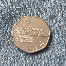  2011 50p Rowing Olympic Coin – Circulated– Rare Fifty Pence London Games 