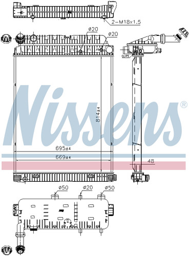 Nissens coolant radiator - coolant,