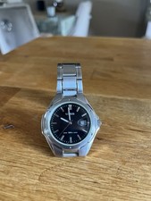 Lorus Mens Quartz Watch VX32-0LA0 Date/Time Stainless Steel Strap Black Face