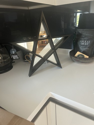 Black pentagram wall mirror - wall,