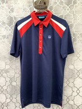 Bunker Mentality Men's Golf Polo Size XL Blue Multi Short Sleeve VGC