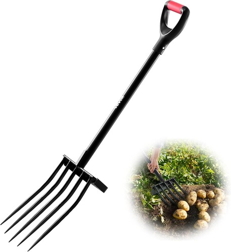 Garden fork tine gardening - fork,, 5-tine