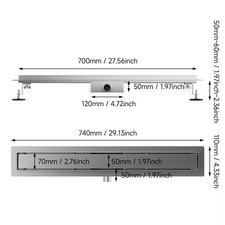 Stainless Steel Linear Shower