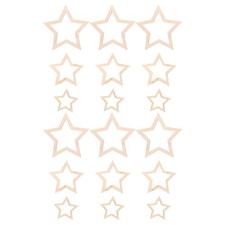 36 Pcs Wooden Star Craft Hoops