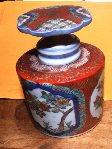 Old chinese tea caddy inch - old,