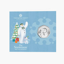 2022 Snowman and Snowdog UK Christmas 50p BU Coin in Royal Mint Sealed BU Pack
