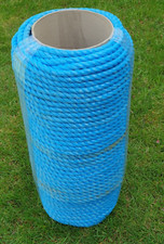 110 Metres of 12mm Light Blue Polypropylene 3 Strand Anchor Mooring Rope