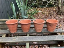 4 Vintage Terracotta Hand Thrown 5” Plant Pots Stored Since 1960’s