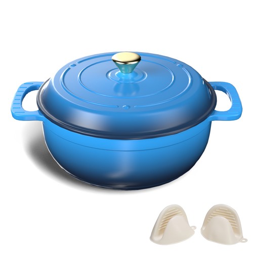 6qt enameled casserole pot - 6qt,