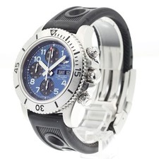 BREITLING SUPER OCEAN STEELFISH A13341 44mm SS Rubber Navy Dial Automatic #C682