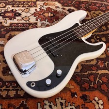 Vintage 1976 Fender USA Precision White Refin Electric Bass Guitar w EMG *1970s*