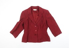 Kaliko Women's Red Textured Suit Jacket Size 12 Classic Fit
