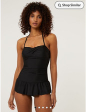 BNWT SIZE 12 GEORGE BLACK TUMMY CONTROL SKIRTINI SKIRTED SWIMMING COSTUME medium