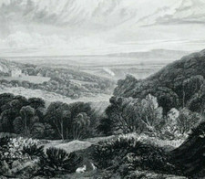 Vale of Heathfield view of East Sussex original engraved print 1865