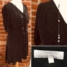 Debenhams Red Herring Size 12 Black Silver Dress Glittery Holiday Excellent L6