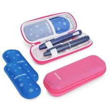 YOUSHARES Insulin Pen Cooler Travel Case - Medicine Travel Cool Bag with 2 Ice