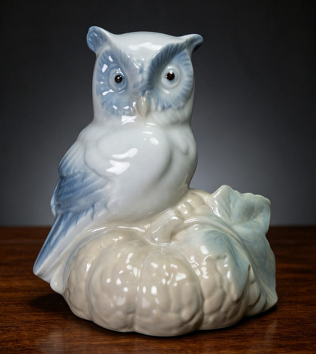 Spanish porcelain owl - owl, figurine