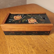 Vintage Hand Tole Painted Wood