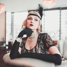 1920s Flapper Gatsby Dress Lace Tassels Fringe Evening Prom Gown Black Dresses