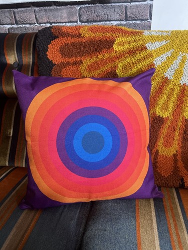 Vintage space age cushion - space,