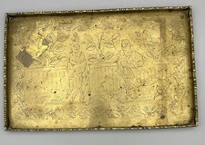 Antique Brass Chinoiserie Tray