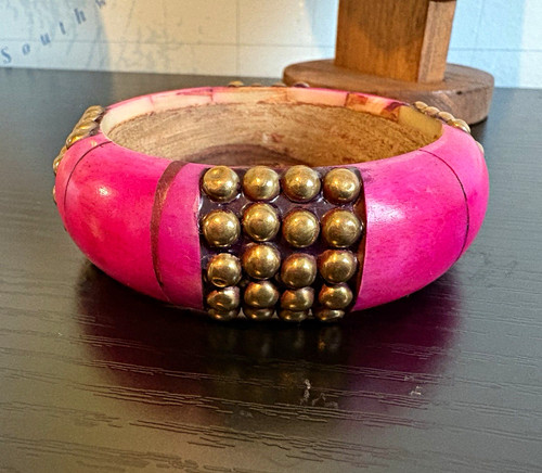 Vintage bovine pink bangle