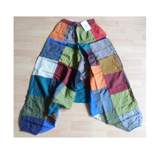 Patchwork cotton harem - cotton,
