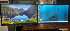Twin 2 x ASUS VC239H IPS 1080p monitors with desk mount stand
