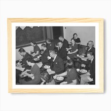 Jaycee Members And Their Wives Eati Framed Wall Art Poster Canvas Print Picture