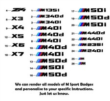 BMW M Sport Original Style Vinyl Badges Stickers Decals Choice For All Models